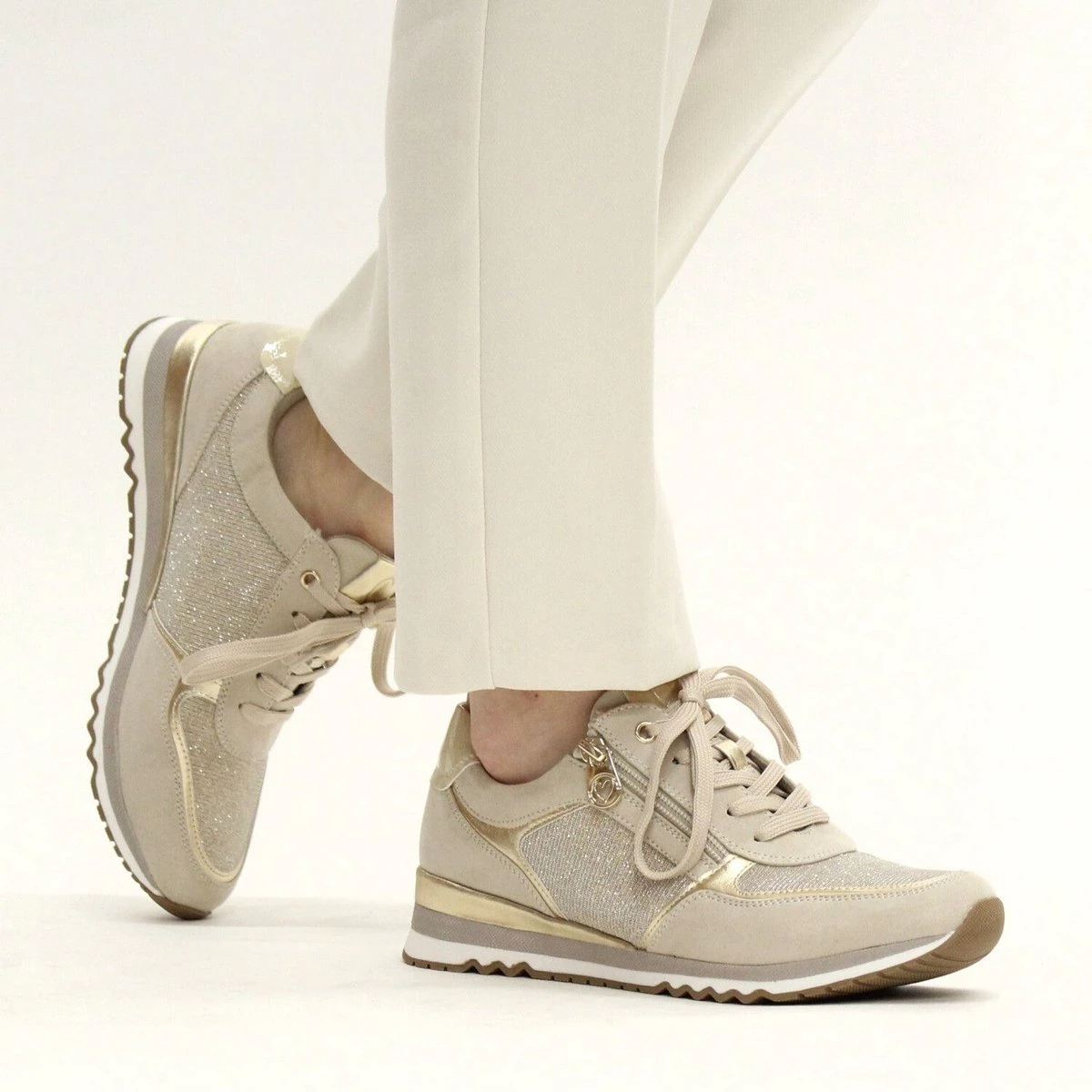 Marco Tozzi Sneaker Dames - Beige Multi - Maat 41 1 Marco Tozzi Sneaker Dames - Beige Multi - Maat 41