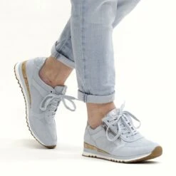 Marco Tozzi Dames Sneaker - Licht Blauw - Maat 39