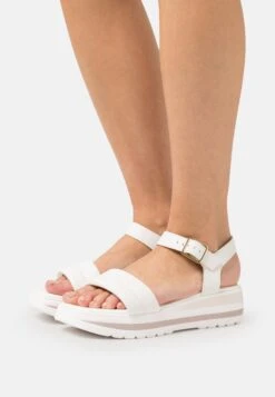 Marco Tozzi Sandalen Met Plateauzool - White