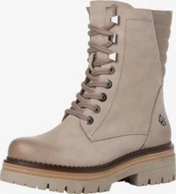 Enkellaarsjes Veterlaarsjes Dames Taupe