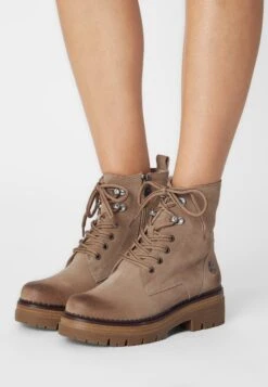 Marco Tozzi By Guido Maria Kretschmer - Enkellaarsjes Met Plateauzool - Desert