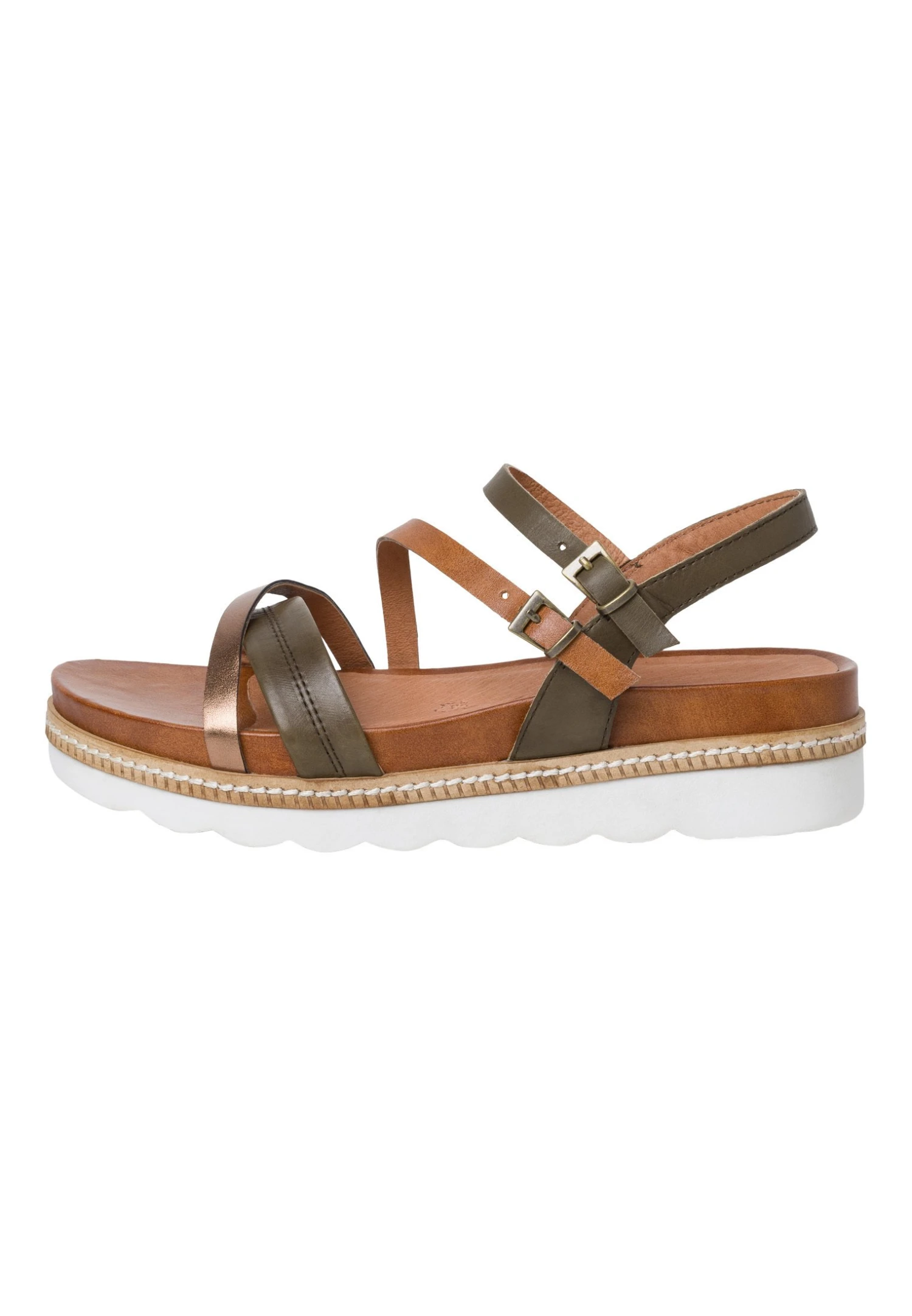 Marco Tozzi Sandalen Met Plateauzool - Khaki Comb 1 Marco Tozzi Sandalen Met Plateauzool - Khaki Comb