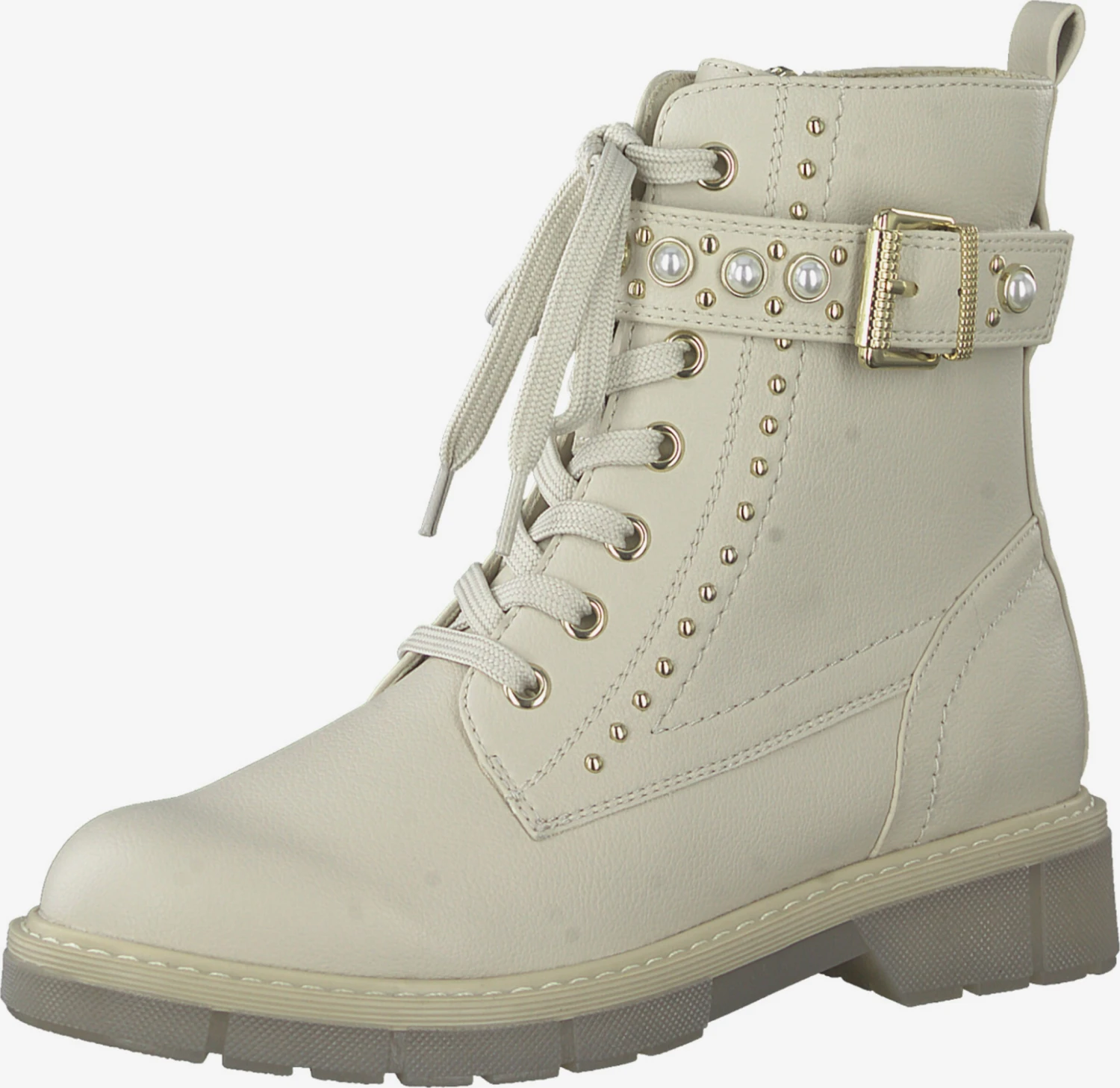 Marco Tozzi Enkellaarsjes Veterlaarsjes Dames Crème 1 Marco Tozzi Enkellaarsjes Veterlaarsjes Dames Crème