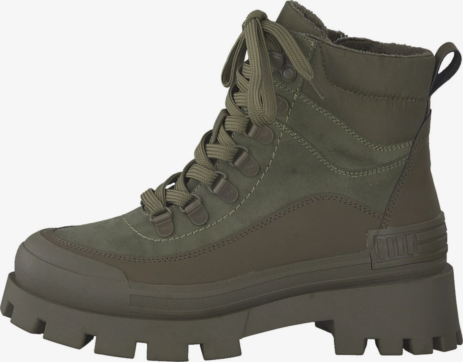 Marco Tozzi Enkellaarsjes Veterlaarsjes Dames Kaki 2 Marco Tozzi Enkellaarsjes Veterlaarsjes Dames Kaki - Afbeelding 2