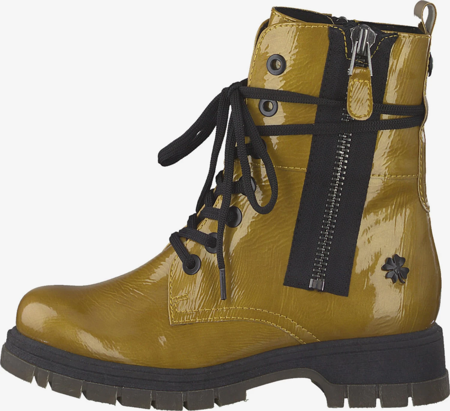 Marco Tozzi Enkellaarsjes Veterlaarsjes Dames Mosterd 2 Marco Tozzi Enkellaarsjes Veterlaarsjes Dames Mosterd - Afbeelding 2