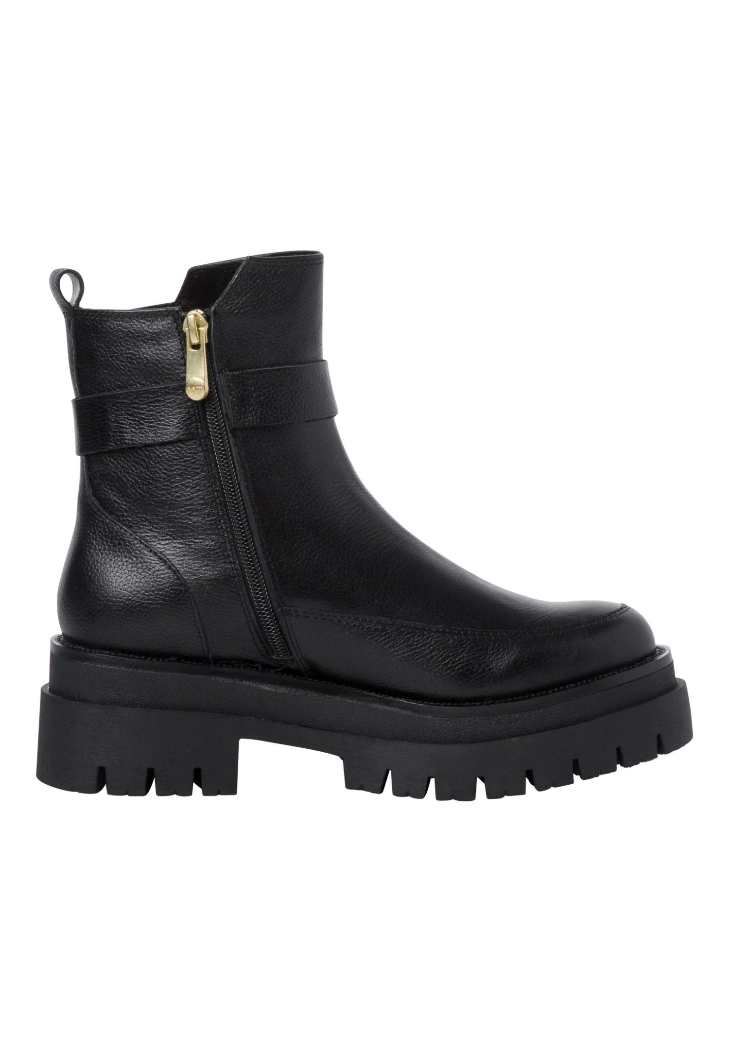 Marco Tozzi Enkellaarsjes Met Plateauzool - Black Gold 5 Marco Tozzi Enkellaarsjes Met Plateauzool - Black Gold - Afbeelding 5