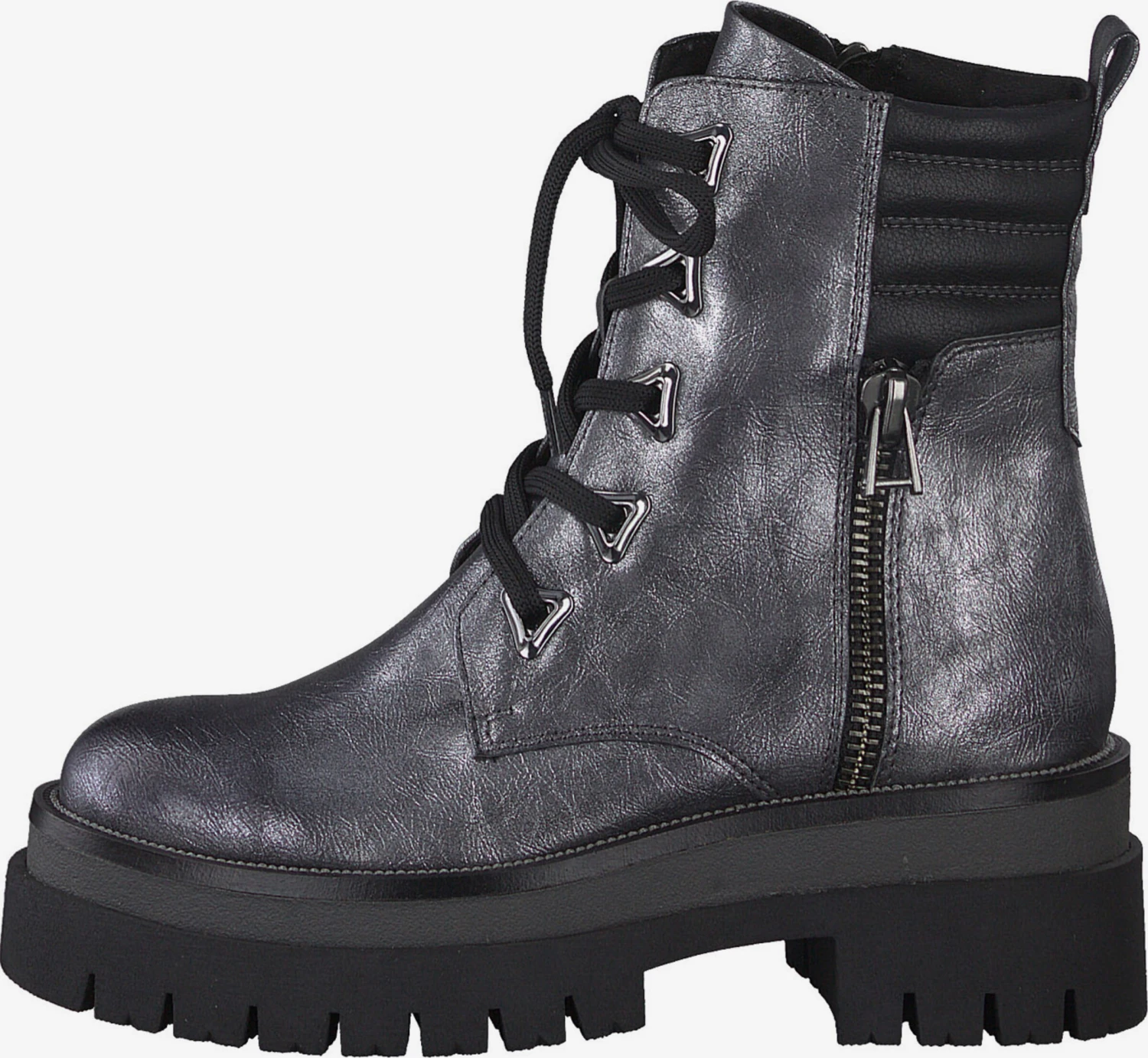 Marco Tozzi Enkellaarsjes Veterlaarsjes Dames Zilver 2 Marco Tozzi Enkellaarsjes Veterlaarsjes Dames Zilver - Afbeelding 2