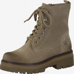 Enkellaarsjes Veterlaarsjes Dames Lichtbruin