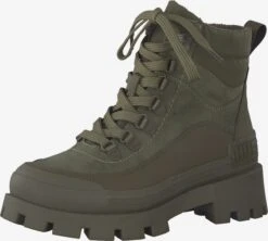 Marco Tozzi Enkellaarsjes Veterlaarsjes Dames Kaki