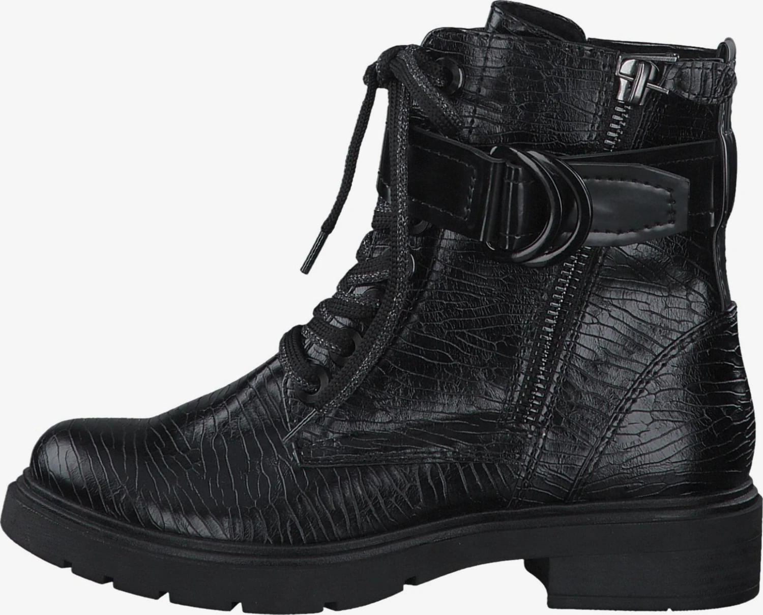 Marco Tozzi Enkellaarsjes Veterlaarsjes Dames Zwart 2 Marco Tozzi Enkellaarsjes Veterlaarsjes Dames Zwart - Afbeelding 2