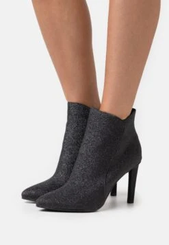 Marco Tozzi Enkellaarsjes Met Hoge Hak - Black Metallic