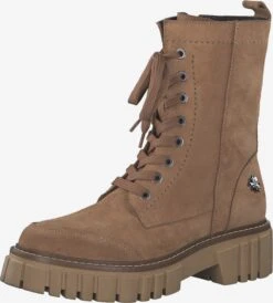 Enkellaarsjes Veterlaarsjes Dames Camel