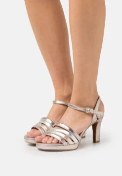 Marco Tozzi Sandalen Met Hoge Hak - Rose Metallic Comb