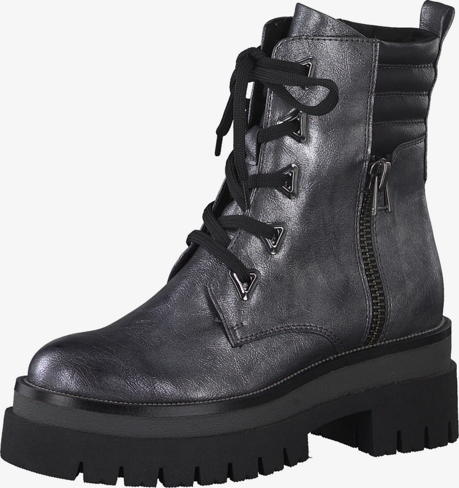 Marco Tozzi Enkellaarsjes Veterlaarsjes Dames Zilver 1 Marco Tozzi Enkellaarsjes Veterlaarsjes Dames Zilver