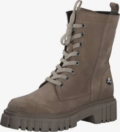 Enkellaarsjes Veterlaarsjes Dames Mokka