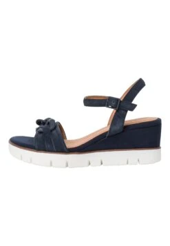 Marco Tozzi Sandalen Met Plateauzool - Navy